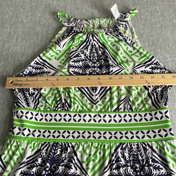 London times Green and Blue Patterned Halter Dress - Picture 6 of 6